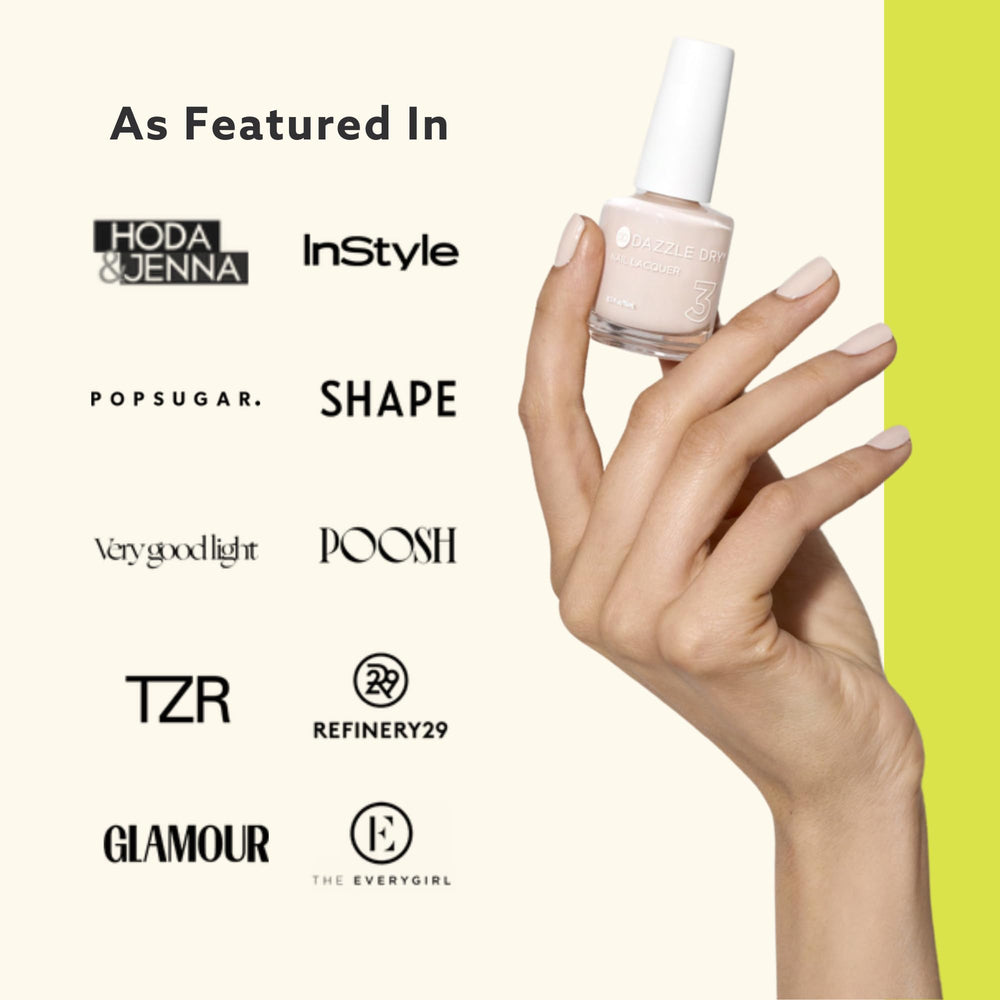 Dazzle Dry kit arranged in travel pouch for convenient on-the-go use
