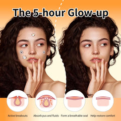 Dazzlook patch applied on cheek, demonstrates coverage and invisible wear benefit