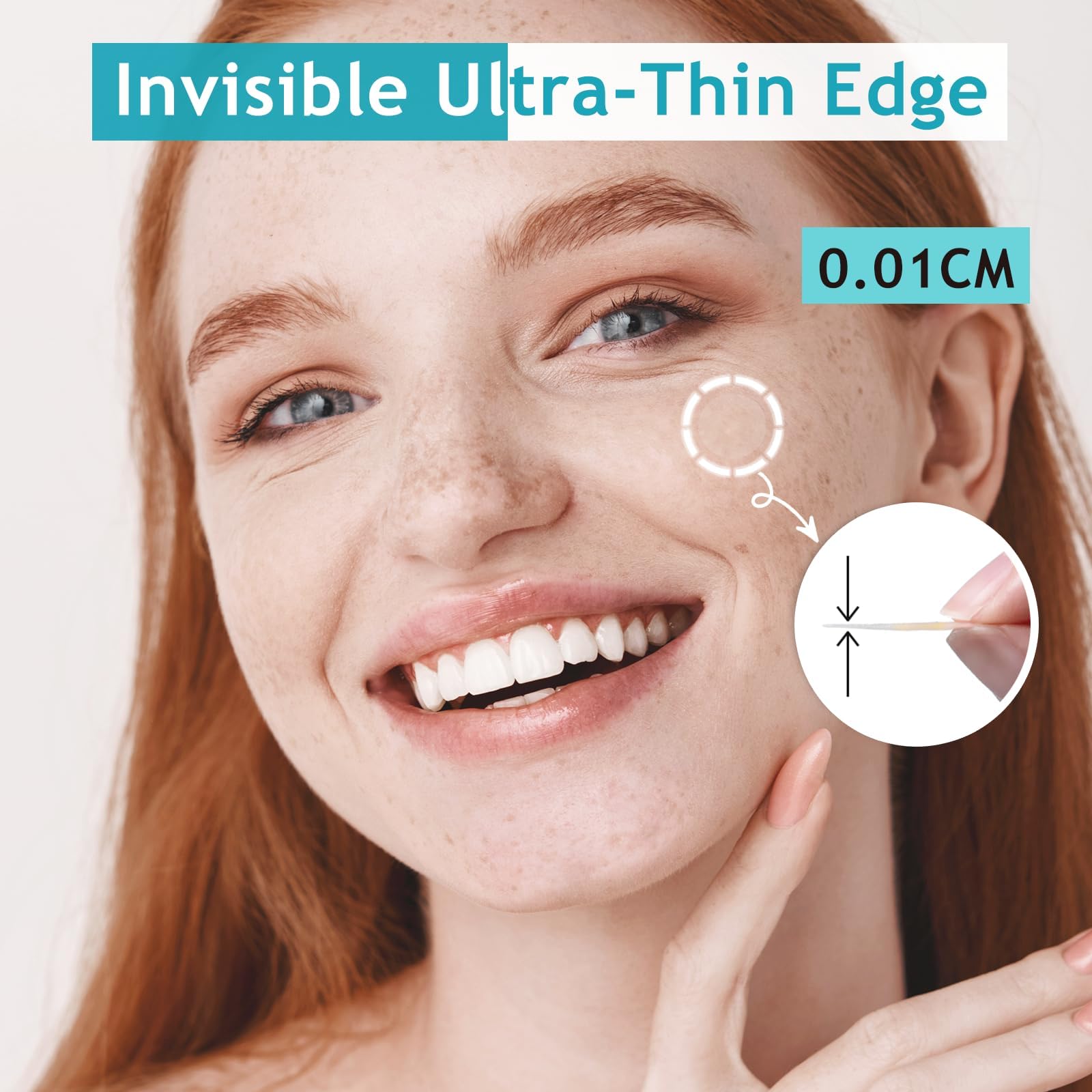Dazzlook patch worn overnight on jawline illustrating comfortable night use