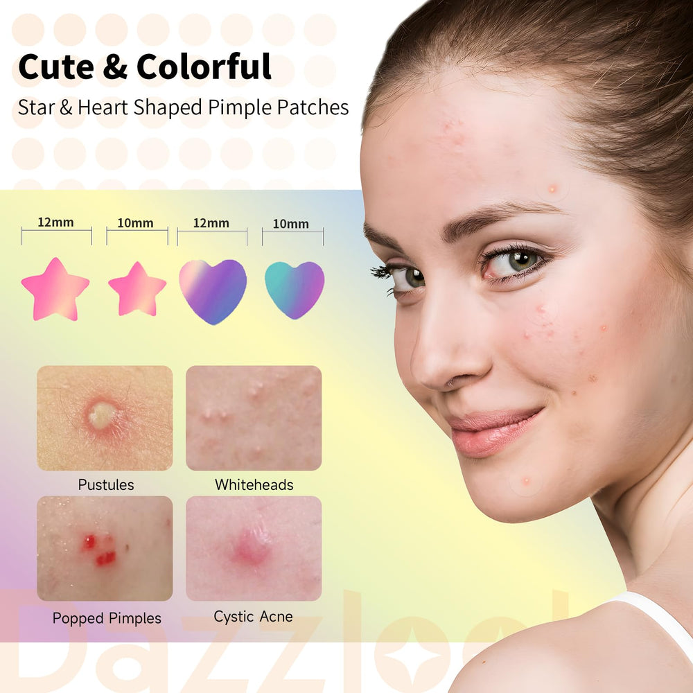 Dazzlook patches applied to cheek showing coverage and protection benefit