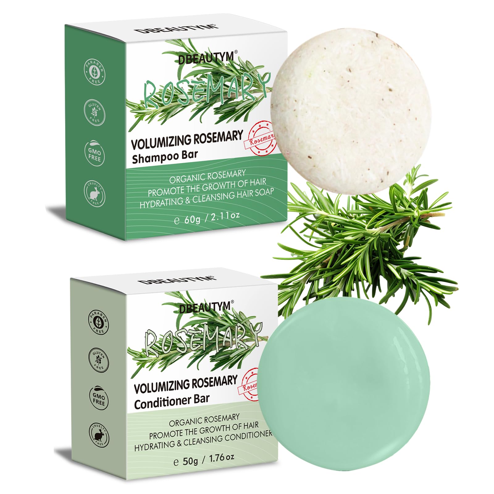 DBEAUTYM front packaging showing rosemary bars and eco benefits