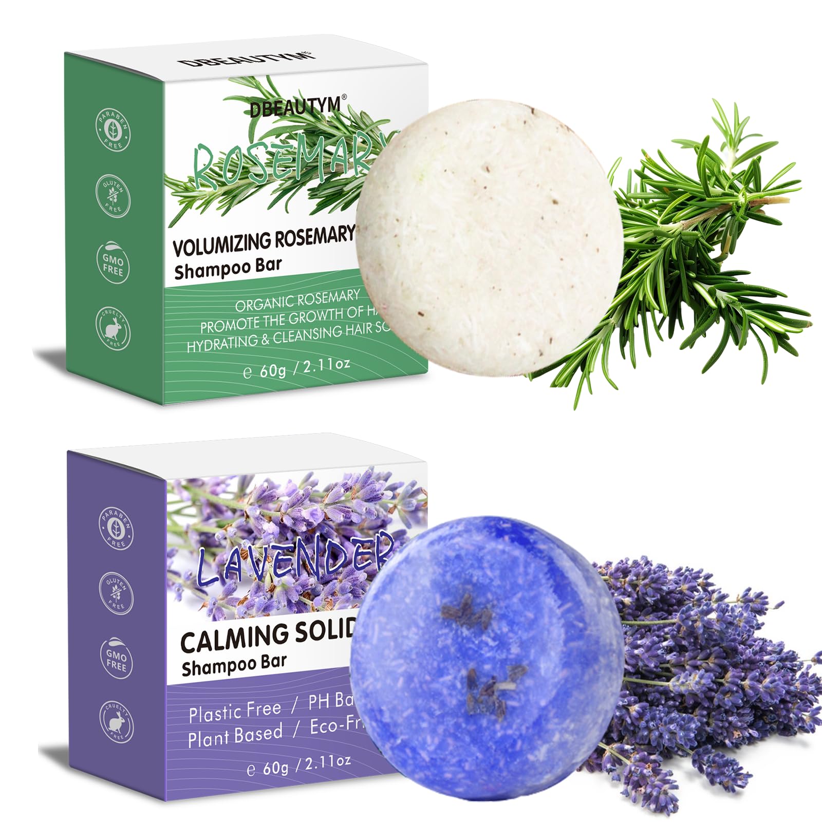 DBEAUTYM front packaging showing rosemary lavender bars and benefits