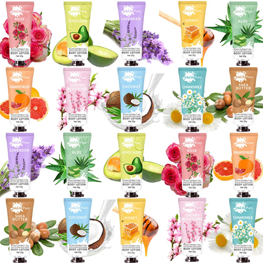 DBEAUTYM front packaging showing 20 travel lotions for easy gifting