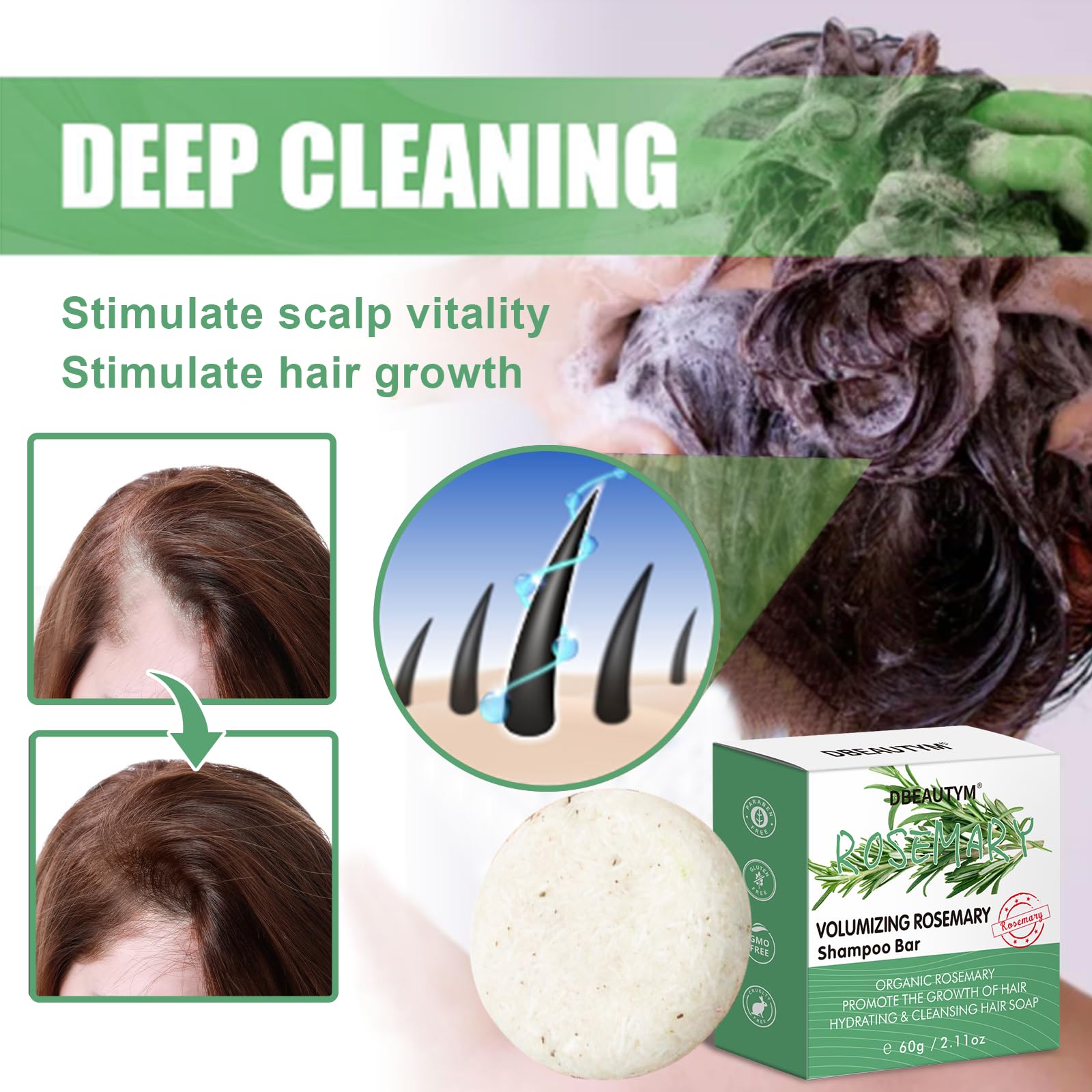 DBEAUTYM creamy lather foam on hand demonstrating effective cleansing benefit