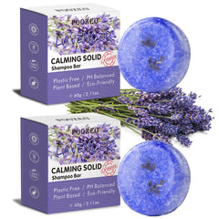 DBEAUTYM lavender shampoo bar front packaging showing dual bars and eco-friendly box