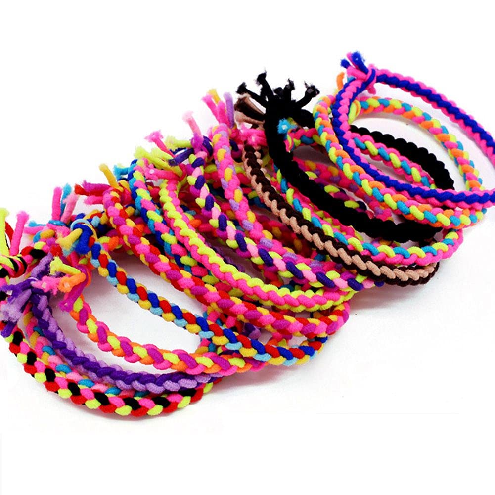 DDJYP front packaging showing 30 colorful hair ties and benefits