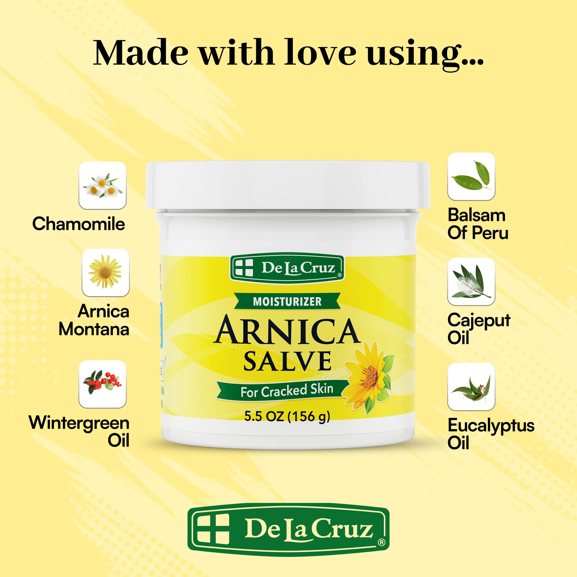 De La Cruz salve applied to heel showing softened skin benefit