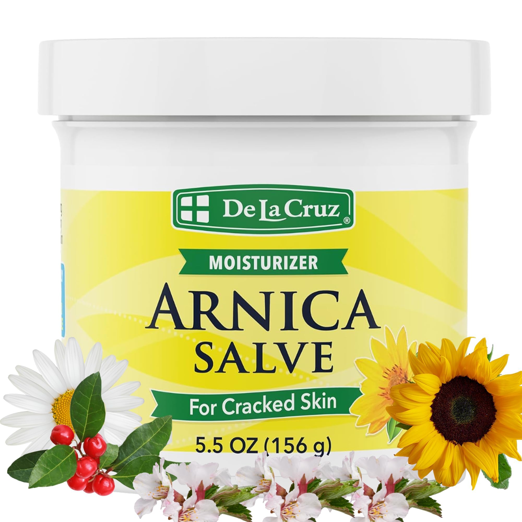 De La Cruz jar front view showing balm, fast moisturizing benefit