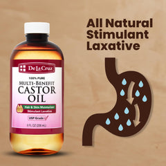 Before and after hair shine using De La Cruz castor oil for gloss