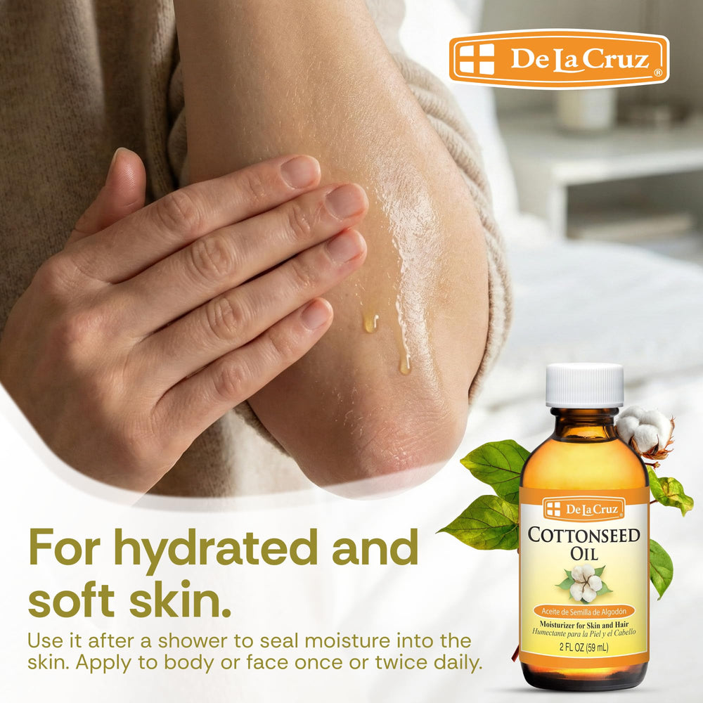 De La Cruz oil on skin showing fast absorption and non-greasy finish