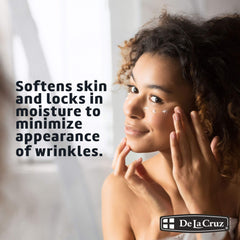De La Cruz cream on hand ready for application showing hydration benefit