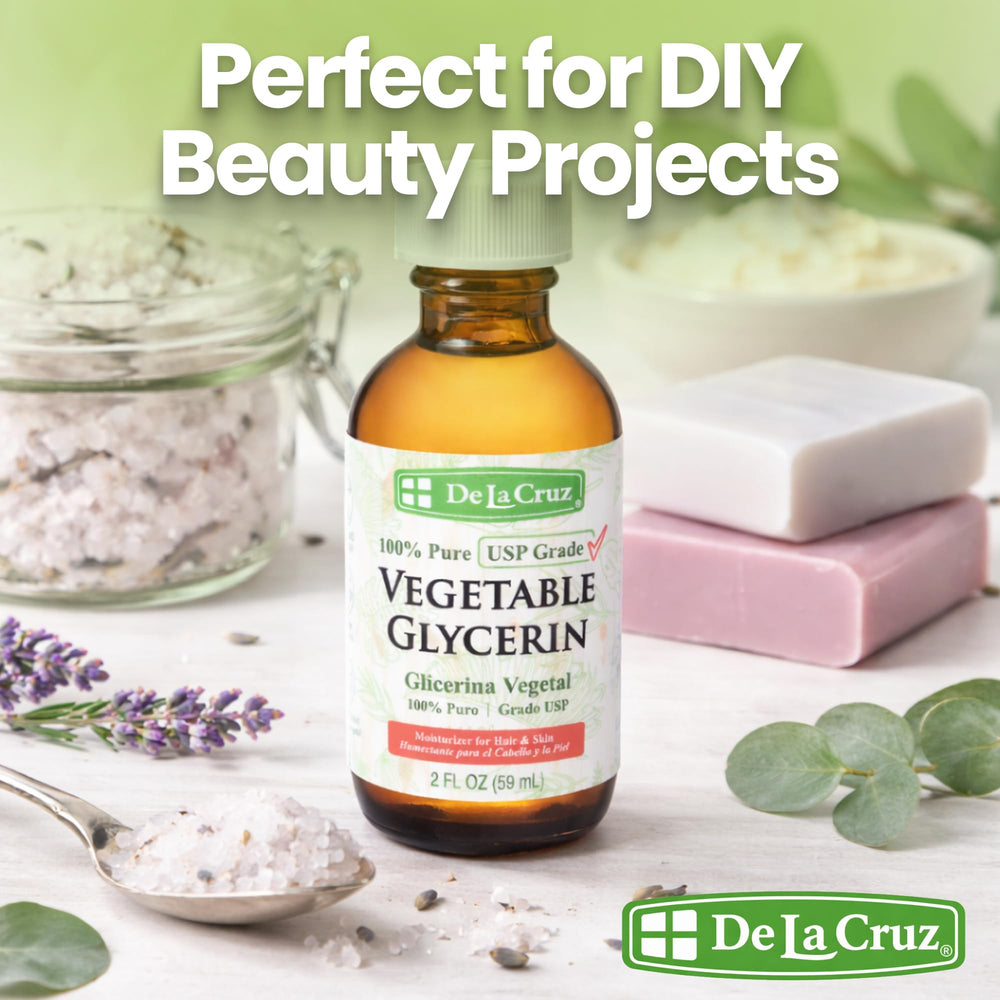 De La Cruz glycerin by bathtub emphasizing added hydration in bath rituals