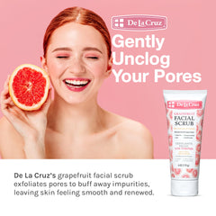 De La Cruz ingredient arrangement with grapefruit, papaya and aloe for transparency