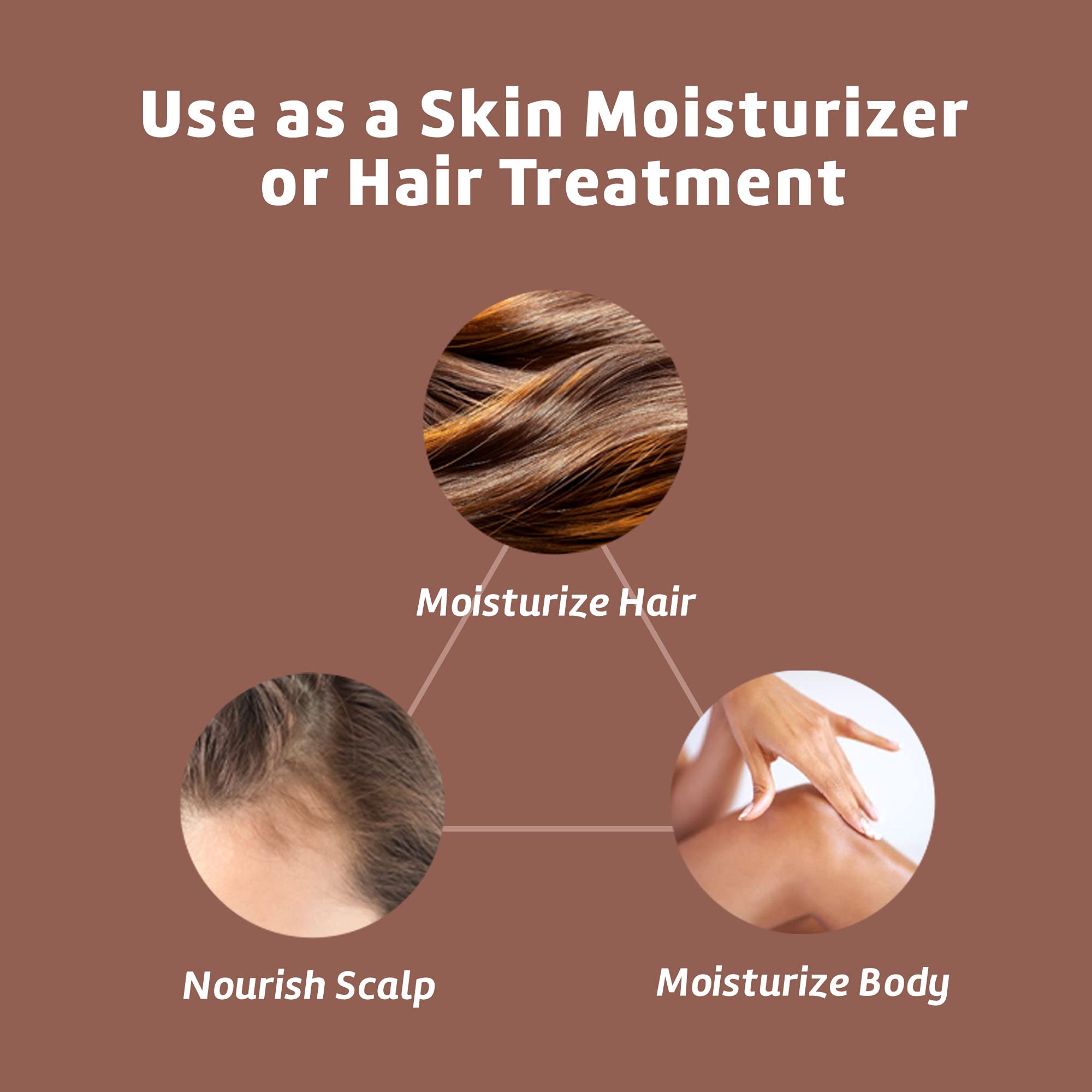De La Cruz applying oil to hair ends for hydration and shine