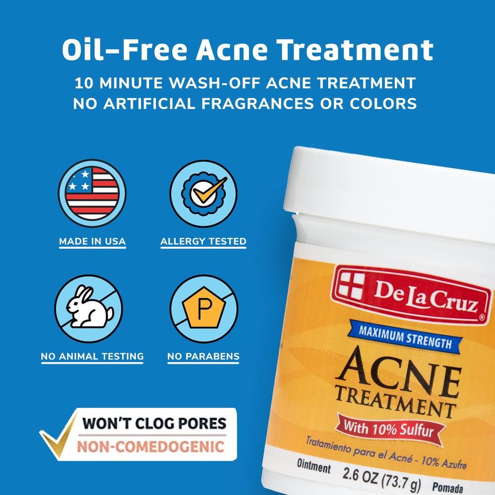 De La Cruz ointment texture close-up illustrating smooth sulfur cream for targeted application