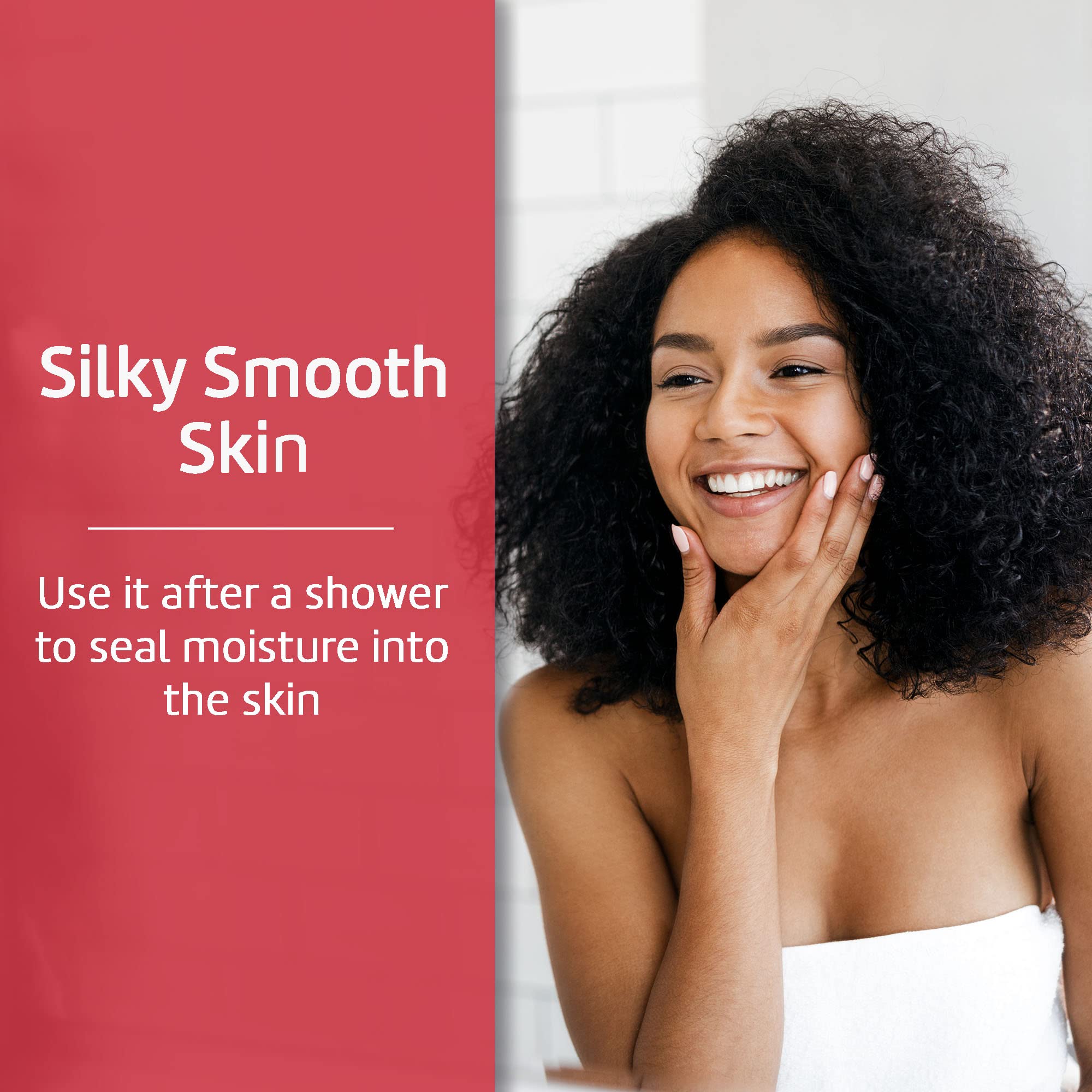 De La Cruz rubbed into hands and skin locking in post-shower moisture