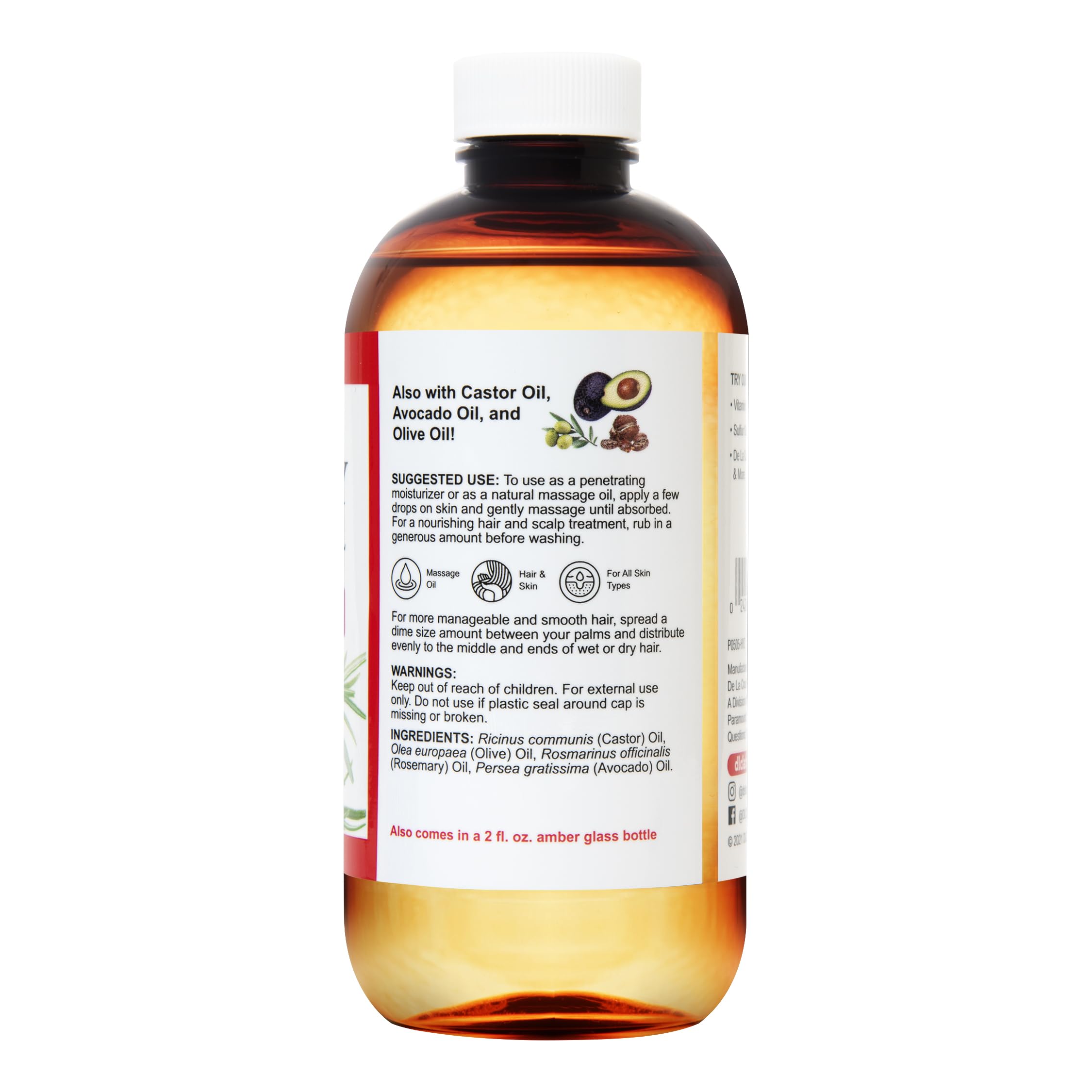 De La Cruz label close-up highlighting ingredients and clear directions