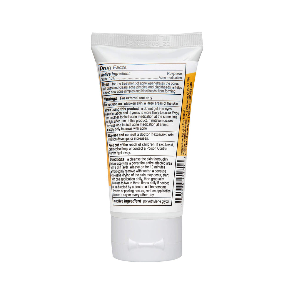 De La Cruz tube in hand showing 2.6 oz size for travel and longevity