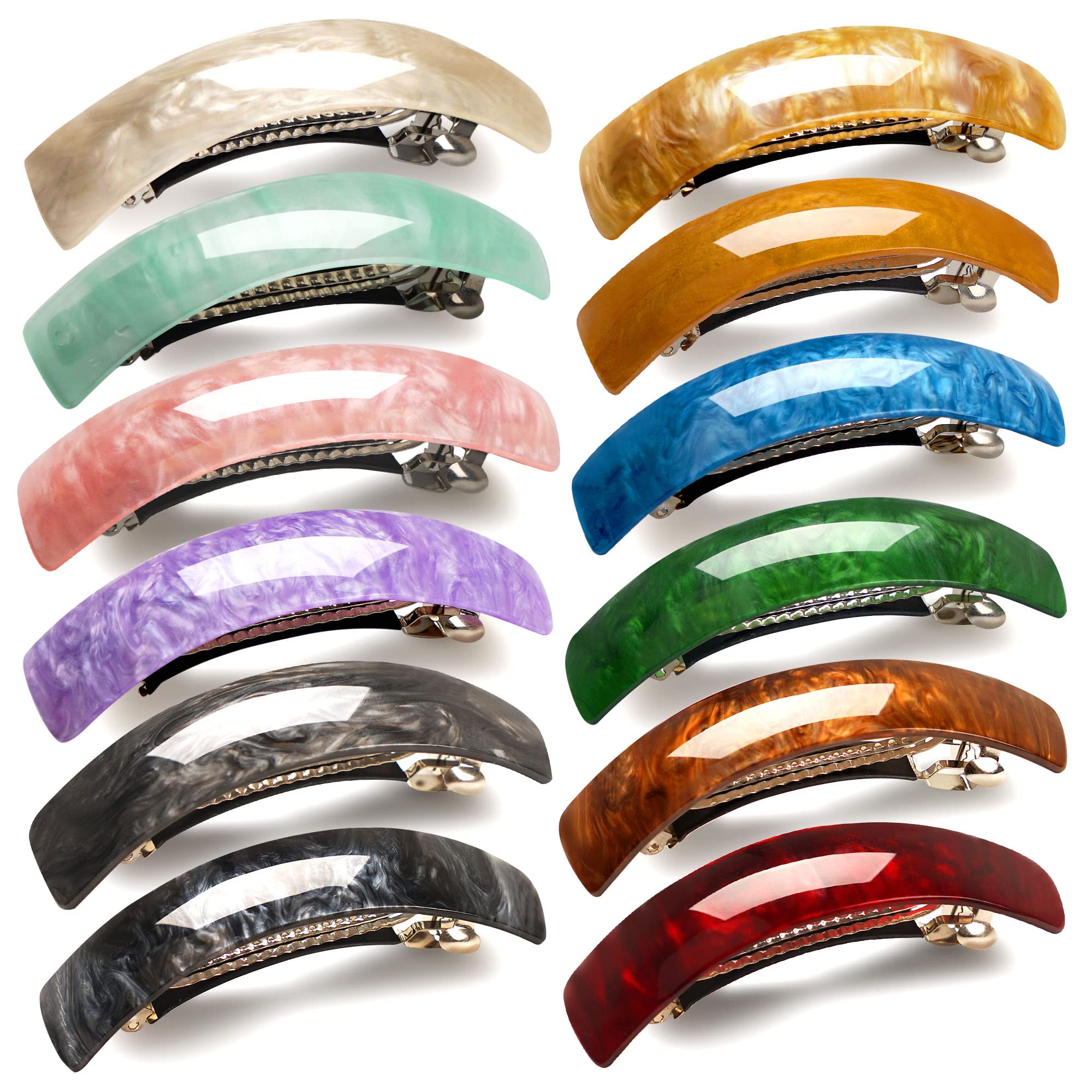 DealEachDay barrette front packaging showing 12 assorted retro clips and neat display benefit