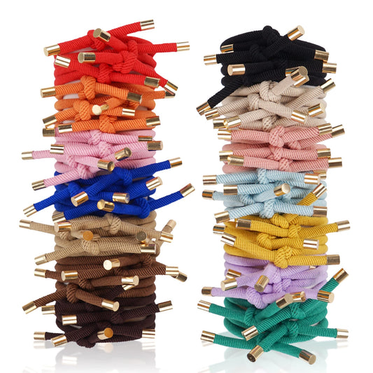 DealEachDay front packaging showing 56 knotted hair ties and color variety