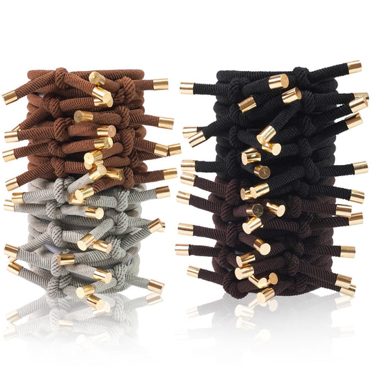DealEachDay front packaging showing 40 colorful knotted hair ties and benefits