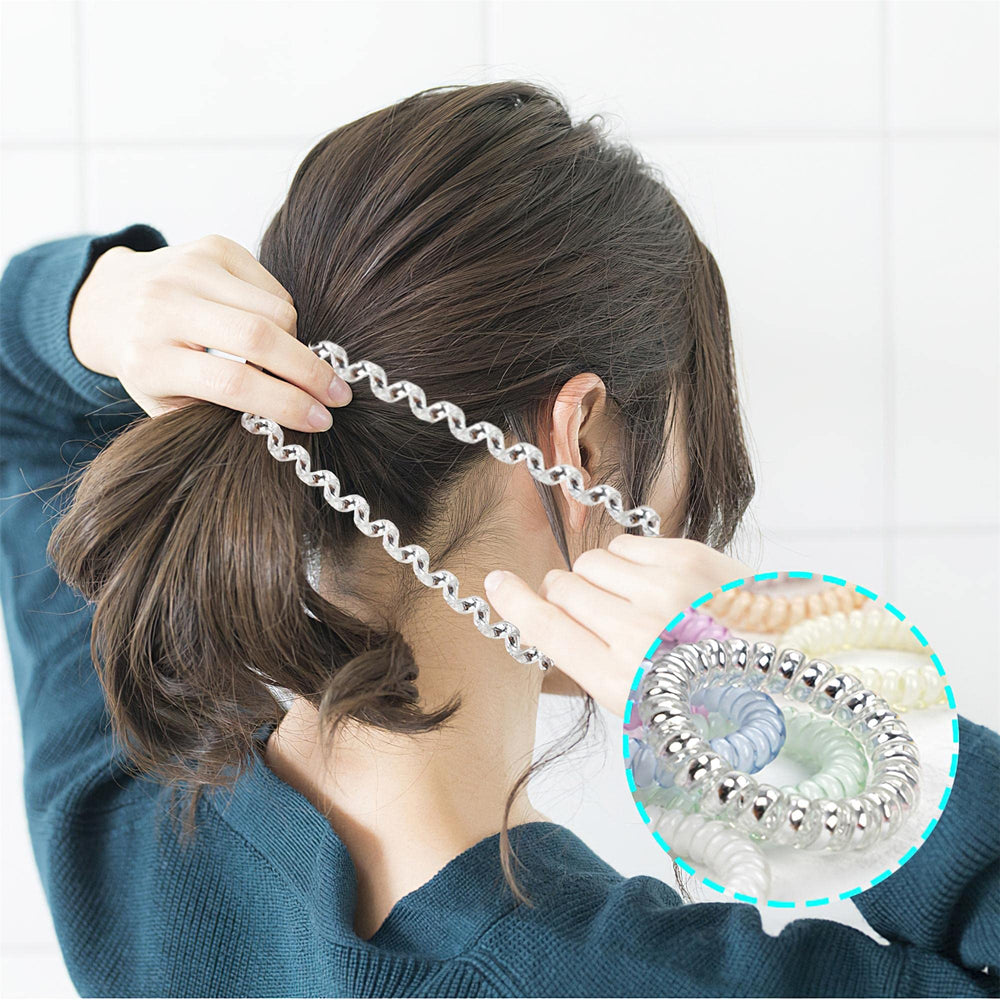 DealEachDay hair secured in high ponytail with spiral tie, reliable hold without dents