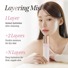 DEARDAHLIA mist settling on skin showing smooth texture and glow
