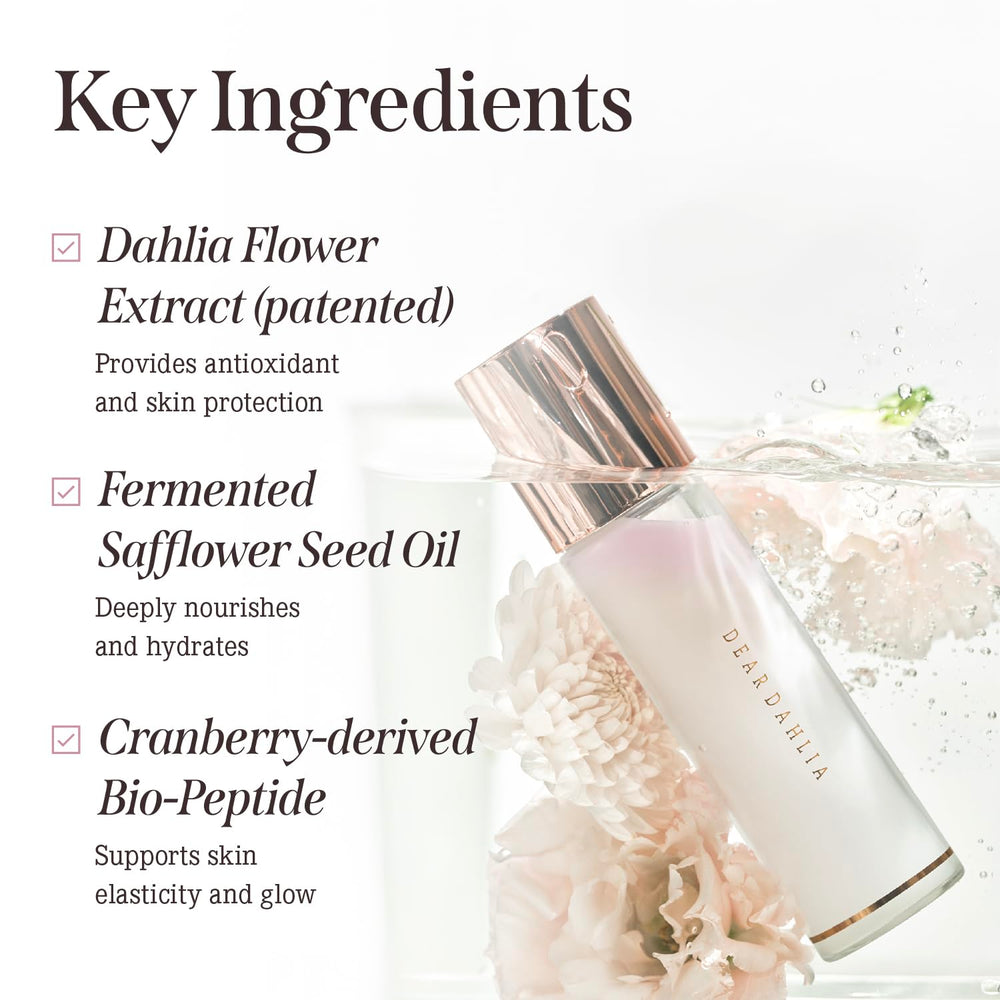 DEARDAHLIA 100ml bottle beside everyday items to show size and portability