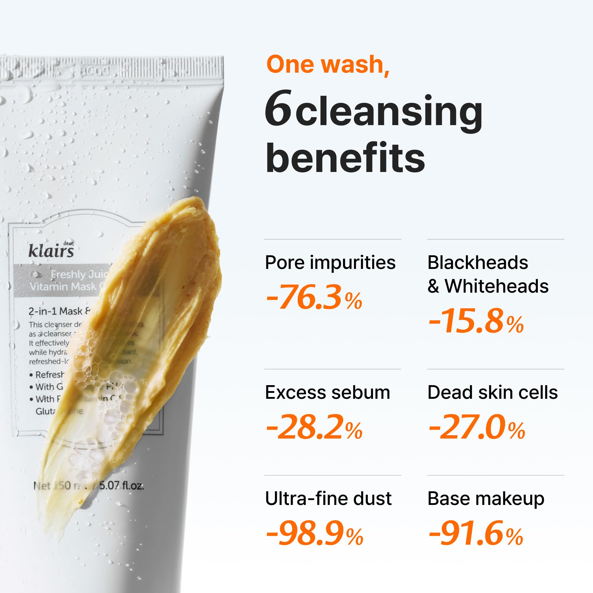 DearKlairs dense meringue foam texture demonstrating gentle cushion cleansing