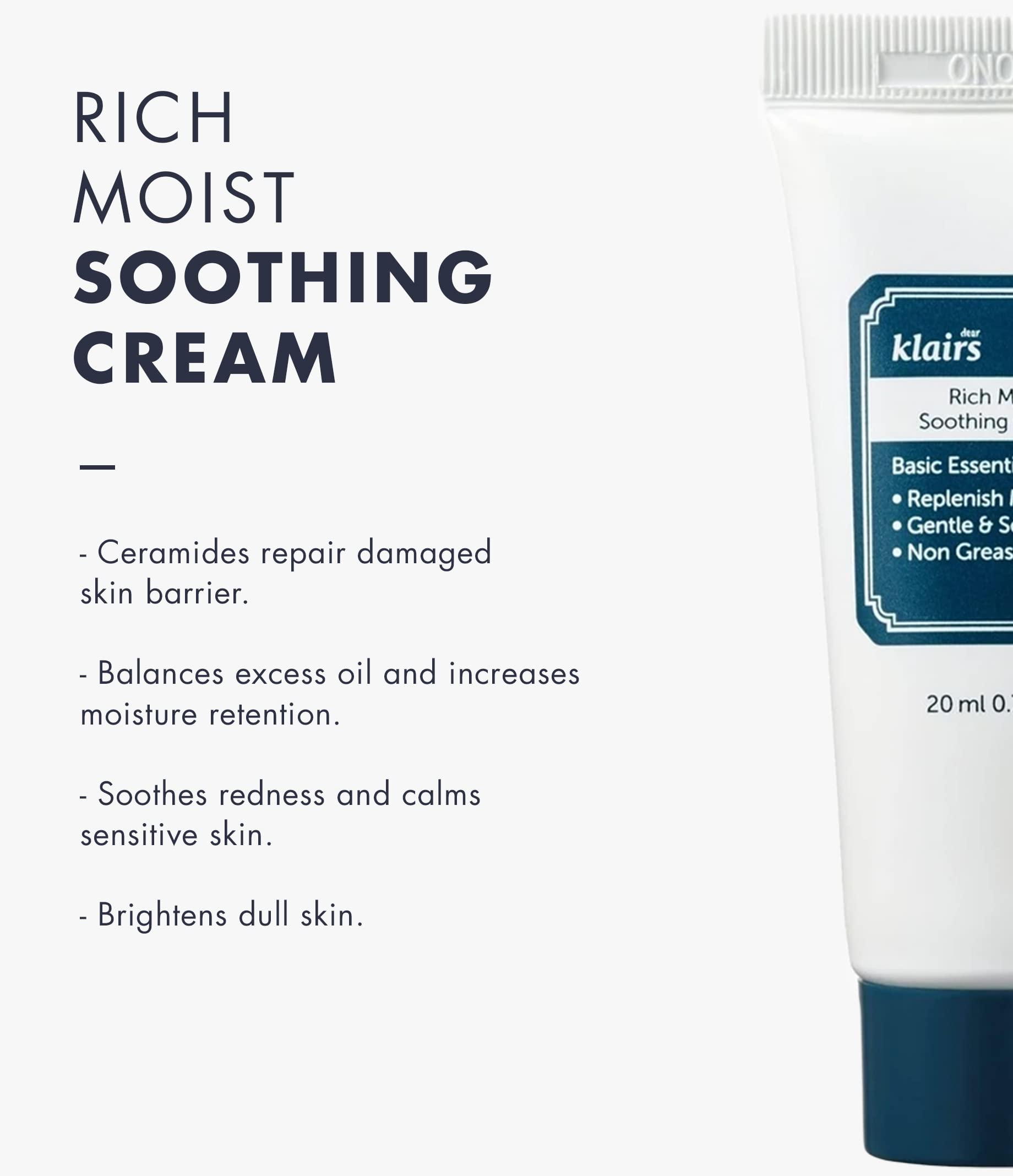 DearKlairs open jar showing creamy texture and quick absorption benefit
