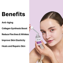 DearMYDEW label close-up highlighting active peptides and clean formula