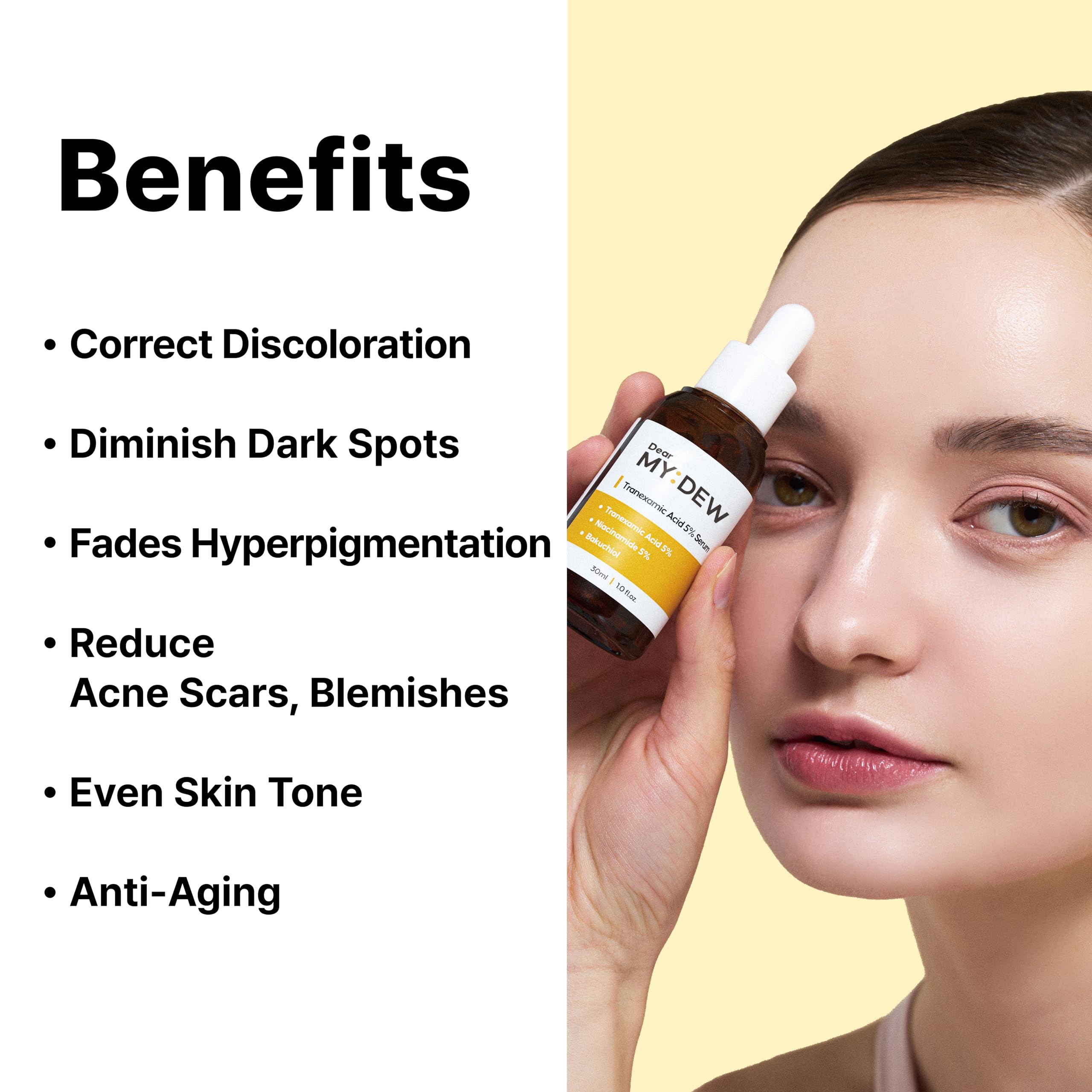 DearMYDEW serum texture drop highlighting lightweight, non-greasy finish