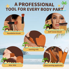 DEBETOOL mini face mitt displayed protecting palms and offering precise application