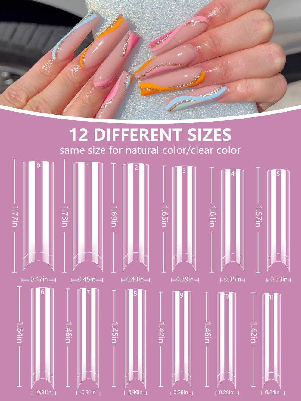 Deciniee natural and clear tips side-by-side for versatile styling options