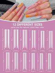 Deciniee natural and clear tips side-by-side for versatile styling options