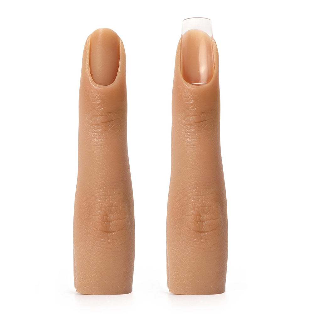 Deciniee front view of two practice fingers showing lifelike shape and finish for realistic training