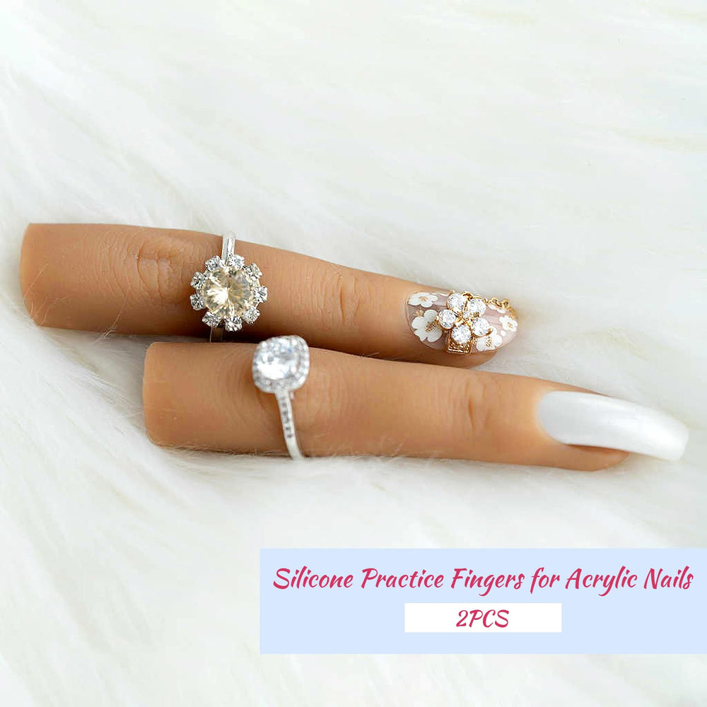 Deciniee studio display with rings and polish showcasing the finger as a jewelry and photo prop