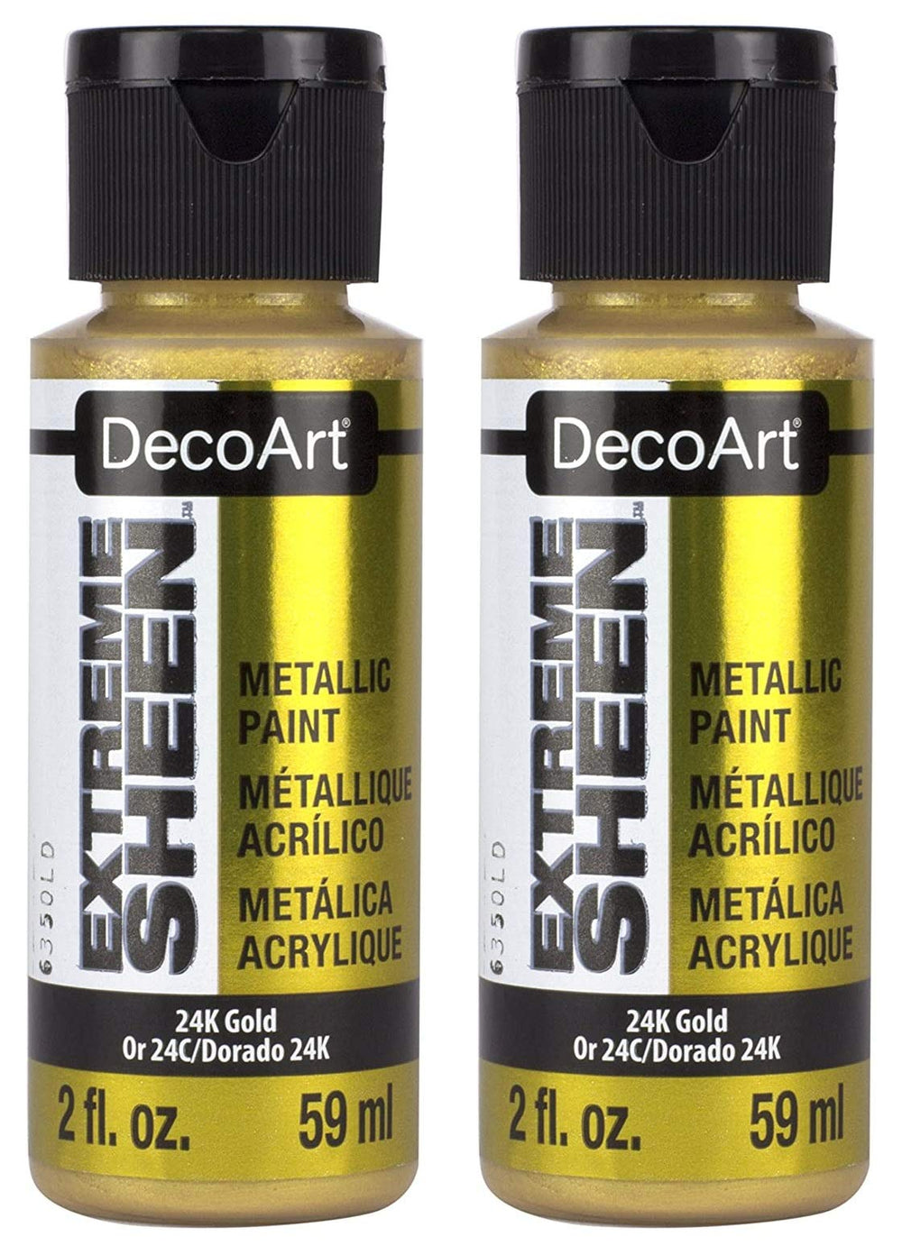DecoArt 24K Gold bottle front view showing label and premium metallic paint