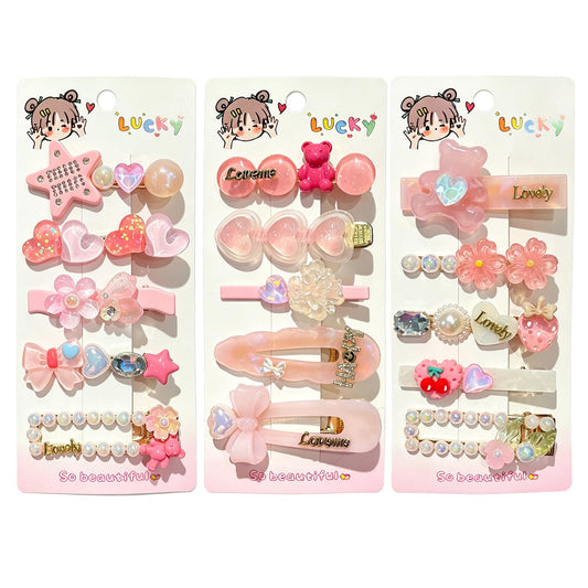 DEDIULE front packaging showing full 15-piece pink clip set, convenient gifting