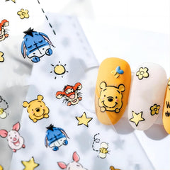 Dedyel stickers applied on short nails showing neat fit and playful look