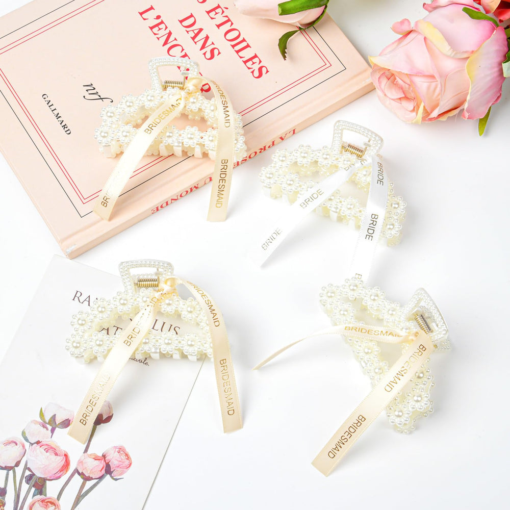 DEEKA bridesmaid using clip with bride showing coordinated party styling benefit