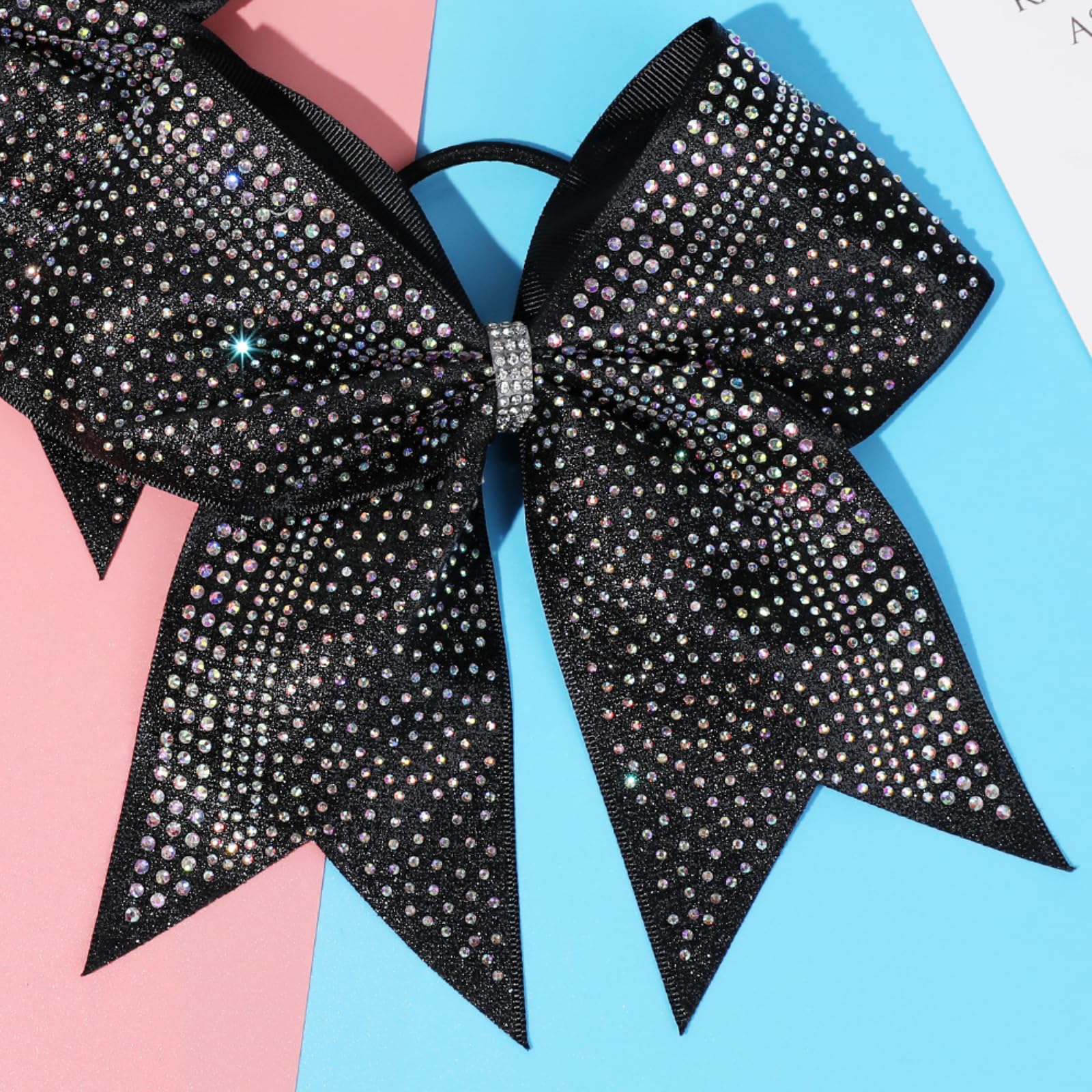 DEEKA bow worn in a ponytail on model demonstrating visible performance impact