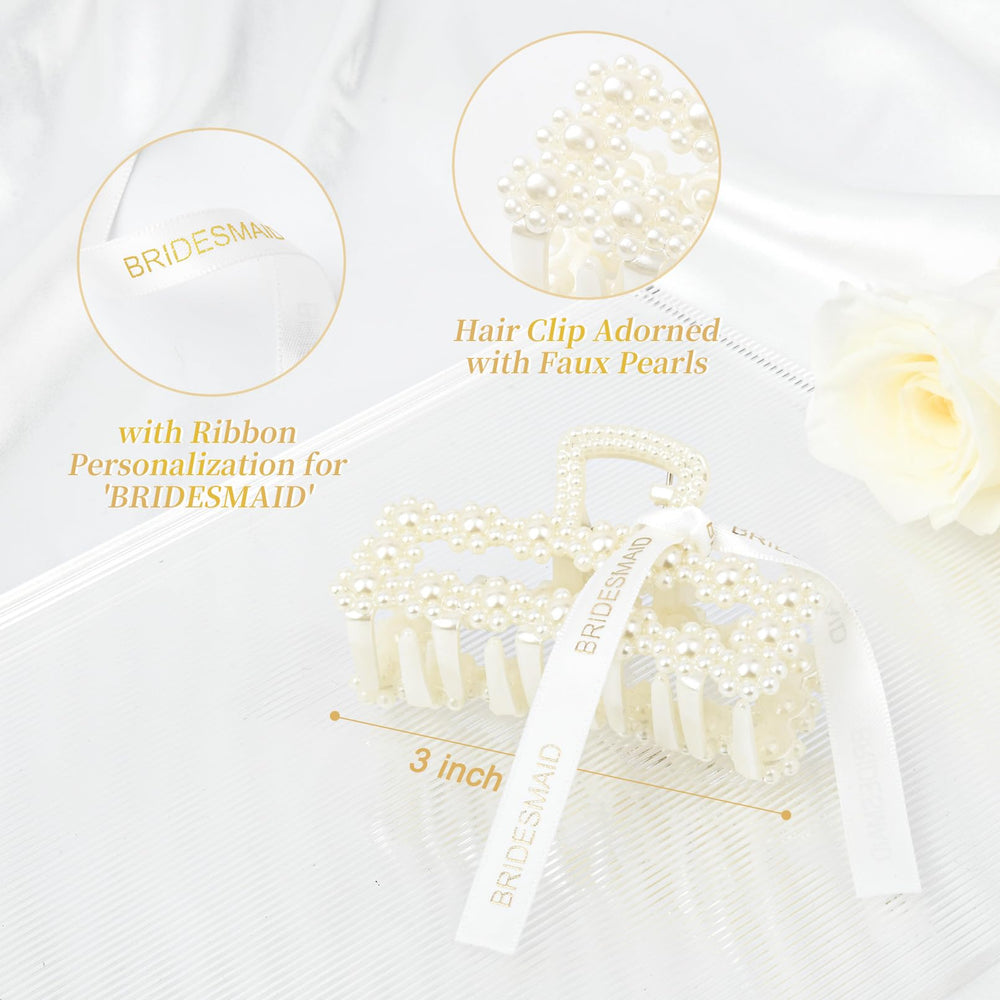 DEEKA close-up of faux pearl embellishment highlighting refined bridal sparkle