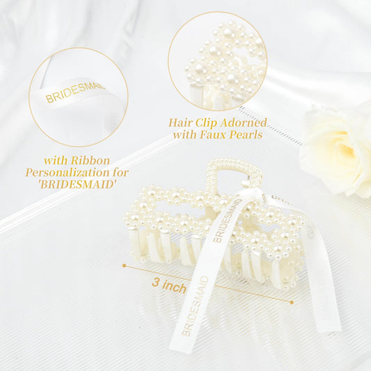 DEEKA close-up of faux pearl embellishment highlighting refined bridal sparkle