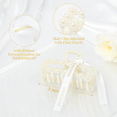DEEKA close-up of faux pearl embellishment highlighting refined bridal sparkle