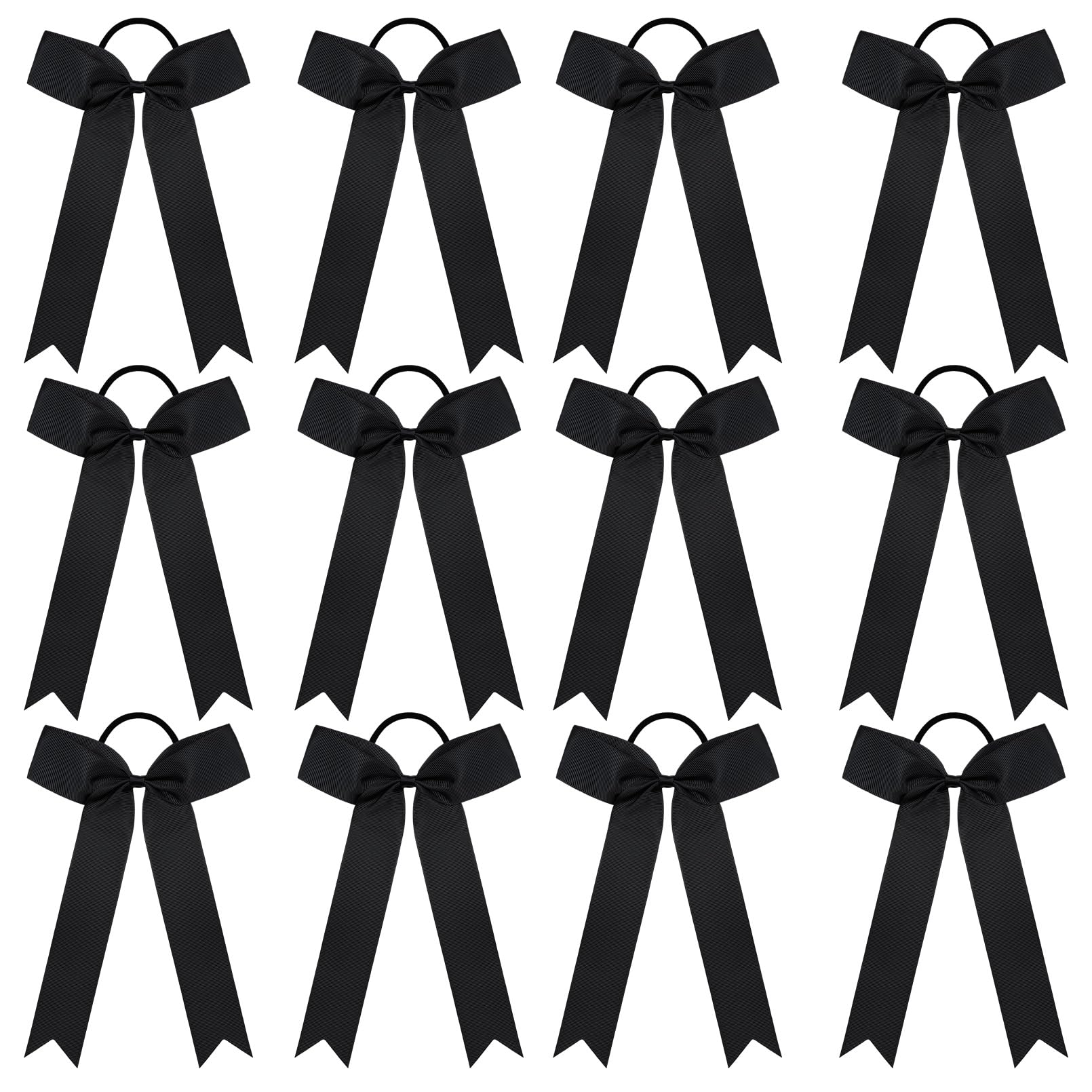 DEEKA front view of 12 black bows showing uniform look and team-ready appeal