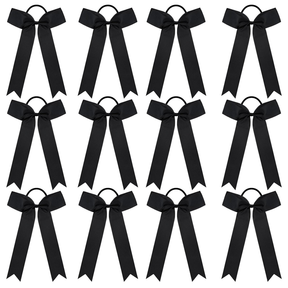 DEEKA front view of 12 black bows showing uniform look and team-ready appeal
