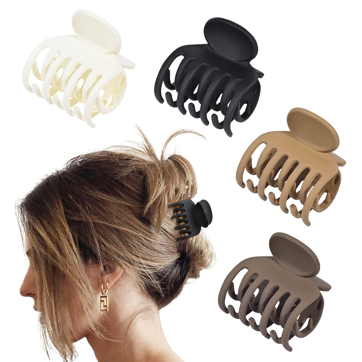 DEEKA small claw clip front view showing compact design and quick styling benefit