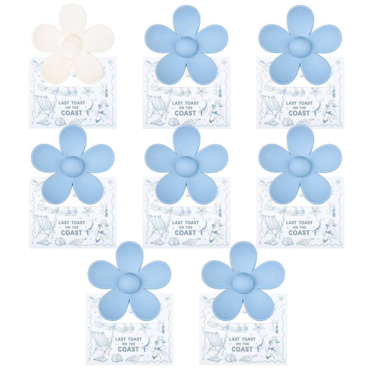 DEEKA front packaging showing eight flower clips and cards, gift-ready