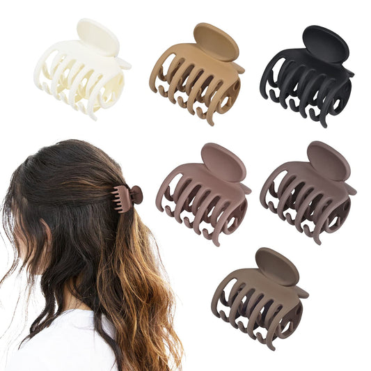 DEEKA matte brown clip front view showing compact design and firm hold